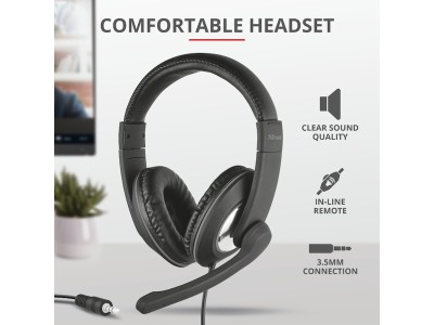 Trust QOBY 4in1 home office paket Inkluderar trådlöst tangentbord, kompakt kompakt mus, HD-webbkamera och headset#7