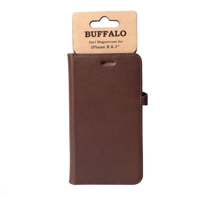 Plånboksfodral BUFFALO iPhone XR med plats för kreditkort, magnetlås - Brun#7