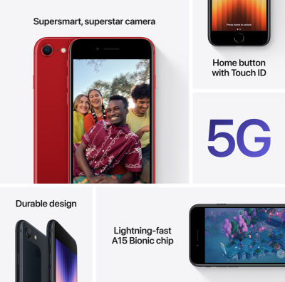 Apple iPhone SE 64 GB (Gen.3) - Midnatt#6