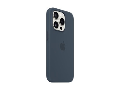 Apple Iphone 15 Pro Silicone Case With Magsafe - Storm Blue