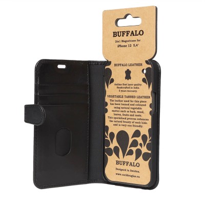 Plånboksfodral BUFFALO iPhone 12 mini, magnetskal - Svart#4