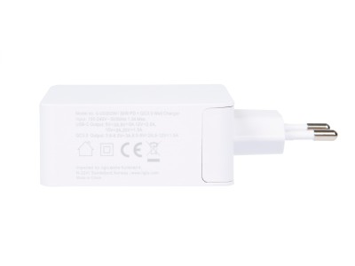 iiglo universal laddere till telefon och surfplatta USB-C & USB-A USB-C PD upp till 30W, Power Delivery 3.0, och USB-A QC 3.0. Totalt 48W