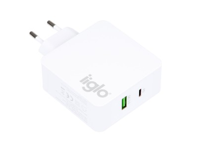iiglo universal laddere till telefon och surfplatta USB-C & USB-A USB-C PD upp till 30W, Power Delivery 3.0, och USB-A QC 3.0. Totalt 48W#2