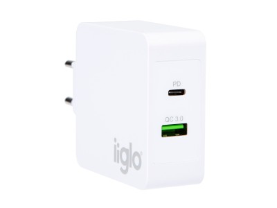iiglo universal laddere till telefon och surfplatta USB-C & USB-A USB-C PD upp till 30W, Power Delivery 3.0, och USB-A QC 3.0. Totalt 48W#4