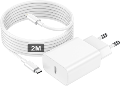 30 W i-Phone snabbladdare med 2 m Lightning-kabel [MFi-certifierad] för i-Phone 14 Pro Max /14 Plus /14Pro/14/13 Plus/12/11/SE/Mini/X/XS/XR SE/8/7/6/iPad