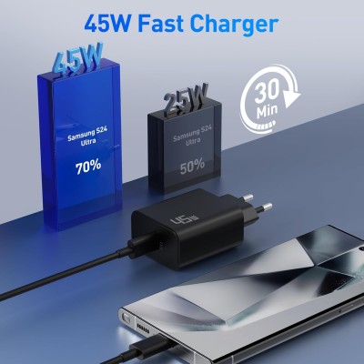 45W Snabbladdare USB-C-Charger för Samsung Galaxy S25 Ultra S24 S23 S22 S21 FE 5G S20, Tab S8 S9, Macbook, iPad, iPhone 16 15, Google Pixel 9 8 7, Laddare PD USBC Plug med 2M typ C-kabel#3