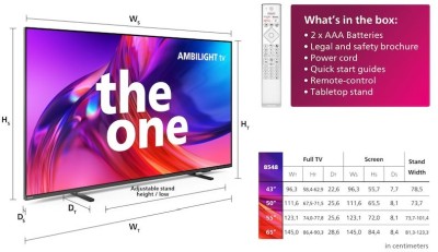 65" Philips "The One" 65PUS8548/12 Smart-TV, UHD/4K, HDR10+, Google TV, 3-sidig Ambilight#2