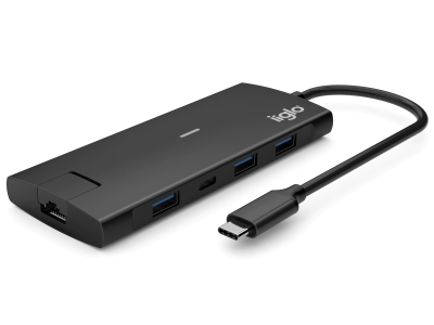 iiglo 9-i-1 Slim MultiPort Docking (svart) USB-C 100W PD, 2+2 USB-A, 2xHDMI, 1+1 USB-C, Ethernet