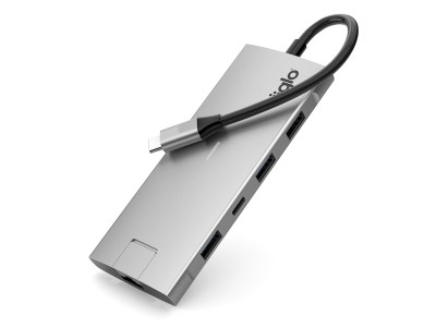iiglo 9-i-1 Slim MultiPort Docking (ljusgrå) USB-C 87W PD, 2+2 USB-A, 2xHDMI, 1+1 USB-C, Ethernet#2