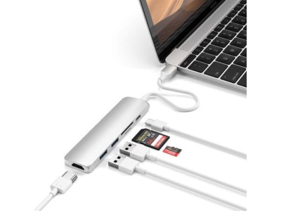 Satechi Slim USB-C MultiPort Adapter V2 Silver, 4K HDMI, 2 x USB3.0, SD/MicroSD, USB-C#2