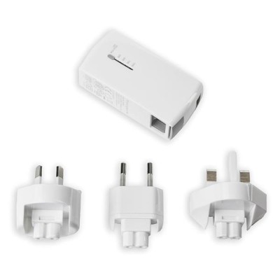 Targus 2-in-1 USB Wall Charger and Power Bank 2100mAh White, pluggar för EU/UK/US/Australien ingår