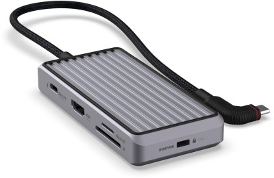 Dockningstation Unisynk 8-port USB-C Hub V2, HDMI, 2xUSB-C, 2xUSB-A, LAN, PD 100W, kortläsare SD/MicroSD