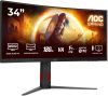 34" AOC CU34G4, Curved Fast VA 3440x1440, 1 ms, 180Hz Adaptive-Sync, 1500R, höjdjusterbar, pivot, 2xHDMI/DP, högtalare