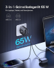 Baseus USB C Laddare 65W USB C-Strömadapter 3-portars GaN5 PD Charger PPS Kompatibel med MacBook Pro/Air, iPhone 15 Pro Max, 15, iPad Pro, Galaxy S23 Ultra, S23, S22, Steam Deck#2