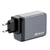 AC-adapter Verbatim GaN Charger 200W, 3xUSB-C / 1xUSB-A, inkl. reseadapter EU/UK/US#3