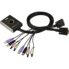Systemswitch Aten CS-682, 2-vägs KVM, DVI, USB, ljud, kablage ingår