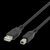 Deltaco USB-B 2.0 cable, suitable for printers, 3m black