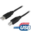 USB 2.0-kabel A ha till B ha, 1 meter - Svart