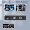 KVM Switch 2x2 HDMI 4K60Hz 3xUSB3.0 Audio EDID#14