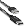 USB-kabel SiGN Skin USB-A till USB-C, USB 2.0, 12W, 0.25m - Svart/Vit
