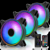 RGB 120mm 3-pack fläktar och fjärrkontroll med AURA Sync stöd mm#1