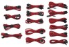 Sleevade kablar, Corsair AXI/AX/HX/TXM/CXM/CSM/RM, Type 3, Individually Sleeved, Gen.2 - Röd