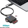 Minneskortsläsare, 4-i-1 USB 3.0 och USB-C till SD Micro SD MS CF-kortläsaradapter, 4 kort samtidigt läs- och skrivbar, kompatibel med iPhone 15-serien, MacBook Pro/Air 2023 och mer#3