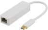 Nätverksadapter Deltaco USB-C, Gigabit, 1xRJ45 - Vit#1