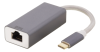 DELTACO PRIME USB-C nätverksadapter, aluminium, rymdgrå#1