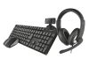 Trust QOBY 4in1 home office paket Inkluderar trådlöst tangentbord, kompakt kompakt mus, HD-webbkamera och headset#1