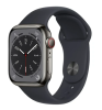 Apple Watch Series 8 GPS + Cellular, 41mm Grafit Rostfri stålboett med Midnatt Sportband#1