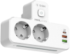 Grenuttag/laddare SiGN 20W med LED-nattlampa, 2-vägs, 2xUSB-A, 1xUSB-C - Vit#1